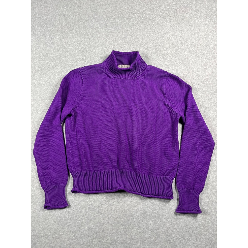 J Crew Roll Neck Ribbed Sweater Women M Purple Fisherman New England Heritage